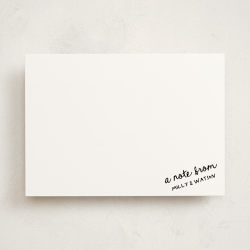 This is a mist personalized stationery thank you cards with standard by Jelena Vuletic called imprint printing on signature in 5x7