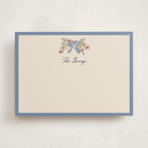 This is a cornflower personalized stationery thank you cards with standard by Chris Griffith called a wedding in low country printing on signature in 5x7