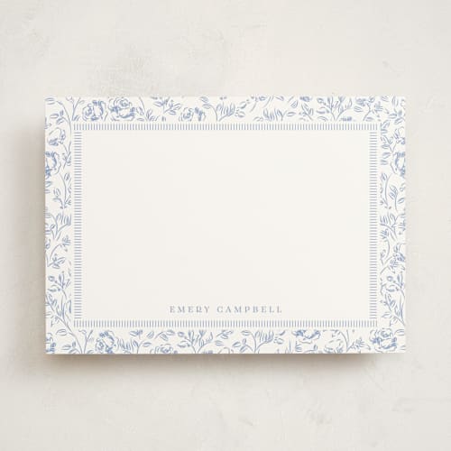 This is a sky personalized stationery thank you cards with standard by Robert and Stella called garden roses printing on signature in 5x7