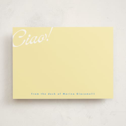 This is a limoncello personalized stationery thank you cards with standard by Tamara Hilje called ciao printing on signature in 5x7