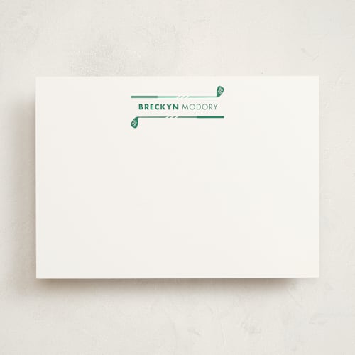 This is a grass personalized stationery thank you cards with standard by Pinky Diamond Studio called on the green printing on signature in 5x7