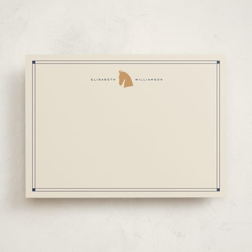 This is a equestrian personalized stationery thank you cards with standard by Sarah Rosenthal called sport classic printing on signature in 5x7