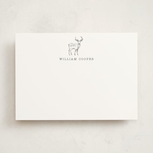 This is a ink personalized stationery thank you cards with standard by Teju Reval called deer printing on signature in 5x7