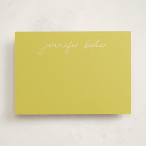 This is a key lime personalized stationery thank you cards with standard by JoAnn Jinks called signature headline printing on signature in 5x7