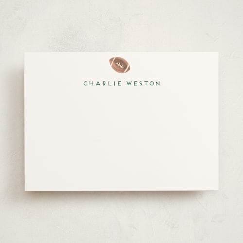 This is a ice personalized stationery thank you cards with standard by Teju Reval called sportsy football printing on signature in 5x7