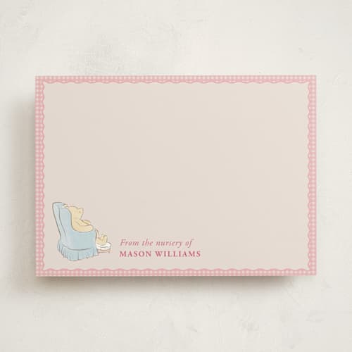 This is a carnation personalized stationery thank you cards with standard by Sabrin Deirani called disney winnie the pooh printing on signature in 5x7