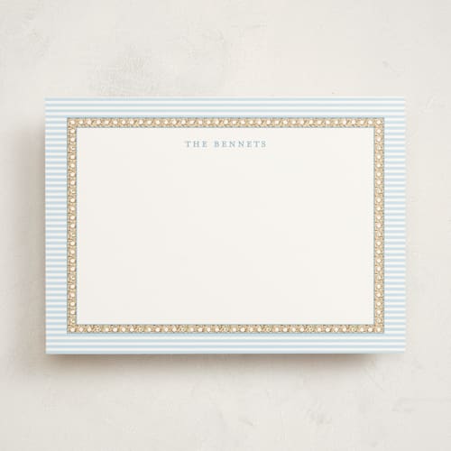 This is a sky personalized stationery thank you cards with standard by Bayberry Kate called woven pine printing on signature in 5x7