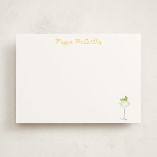 This is a prosecco personalized stationery thank you cards with standard by Baumbirdy called hugo spritz printing on signature in 5x7