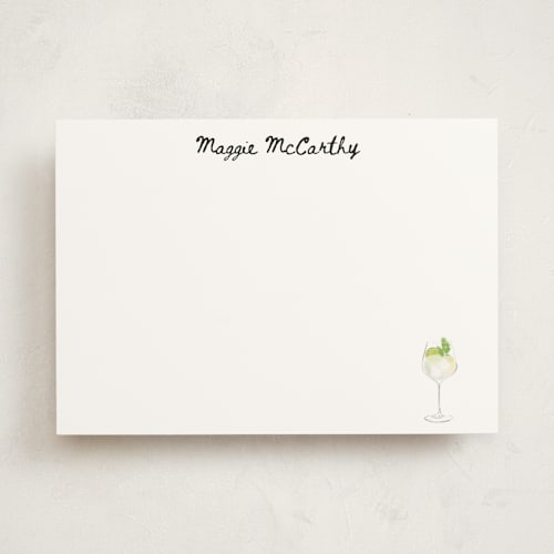This is a on the rocks personalized stationery thank you cards with standard by Baumbirdy called hugo spritz printing on signature in 5x7
