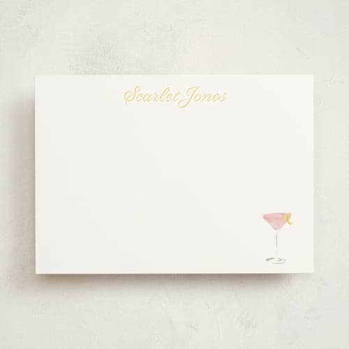 This is a lemon personalized stationery thank you cards with standard by Baumbirdy called cosmopolitan printing on signature in 5x7