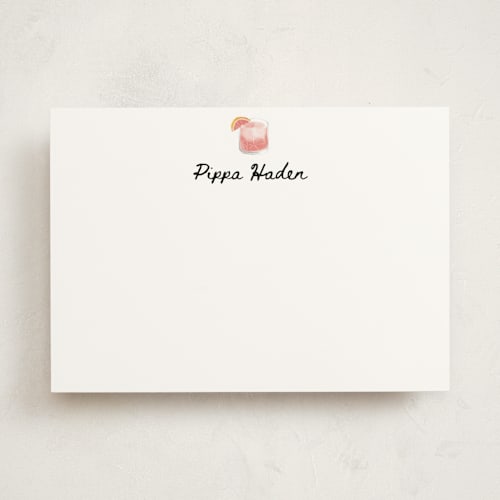 This is a salt personalized stationery thank you cards with standard by Baumbirdy called paloma printing on signature in 5x7