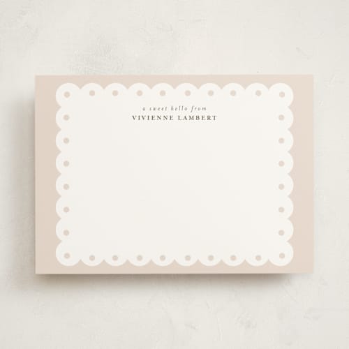 This is a sand personalized stationery thank you cards with standard by Shirley Lin Schneider called southern charm printing on signature in 5x7