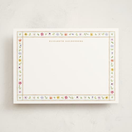 This is a autumn personalized stationery thank you cards with standard by Pati Cascino called herbarium printing on signature in 5x7