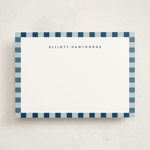 This is a lagoon personalized stationery thank you cards with standard by Olivia Raufman called refined stripe printing on signature in 5x7