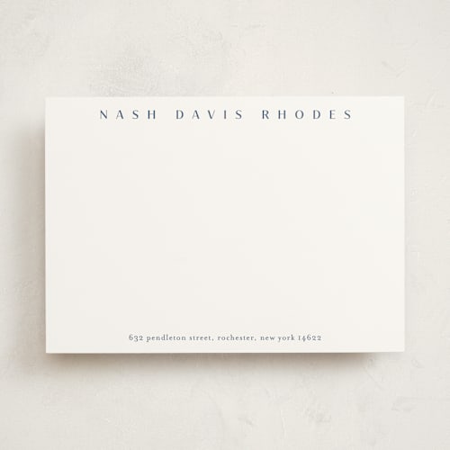 This is a cobalt personalized stationery thank you cards with standard by Stacey Meacham called letterhead printing on signature in 5x7