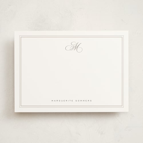 This is a pearl personalized stationery thank you cards with standard by chocomocacino called giaourti printing on signature in 5x7