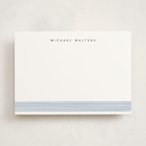 This is a ocean personalized stationery thank you cards with standard by Creo Study called lined elegance printing on signature in 5x7
