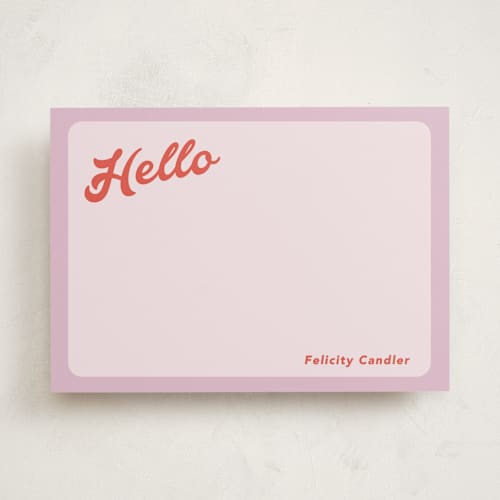 This is a lilac personalized stationery thank you cards with standard by Morgan Kendall called curves printing on signature in 5x7