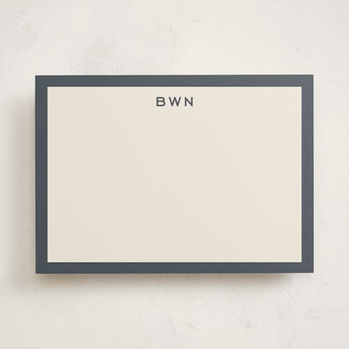 This is a slate personalized stationery thank you cards with standard by Megan Davis called tailor printing on signature in 5x7