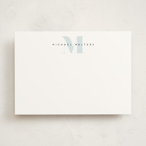 This is a marine personalized stationery thank you cards with standard by Creo Study called strong initial printing on signature in 5x7