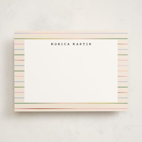 This is a gumdrops personalized stationery thank you cards with standard by Ellen Schlegelmilch called gradient stripes printing on signature in 5x7