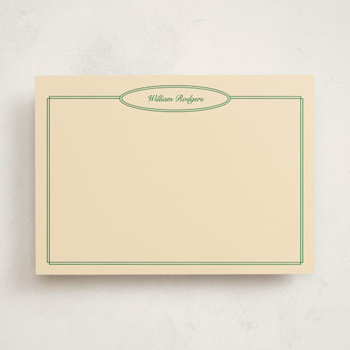 This is a turf personalized stationery thank you cards with standard by Natalie Rae called the oval printing on signature in 5x7