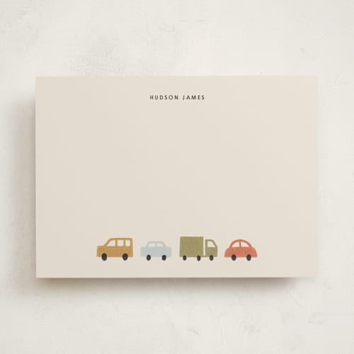 This is a sand personalized stationery thank you cards with standard by taylorVdesign called traffic jam printing on signature in 5x7