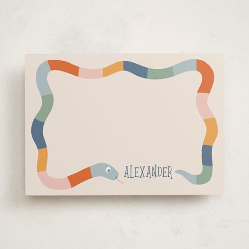 This is a earthbound personalized stationery thank you cards with standard by Miranda Bussell called slithering around printing on signature in 5x7