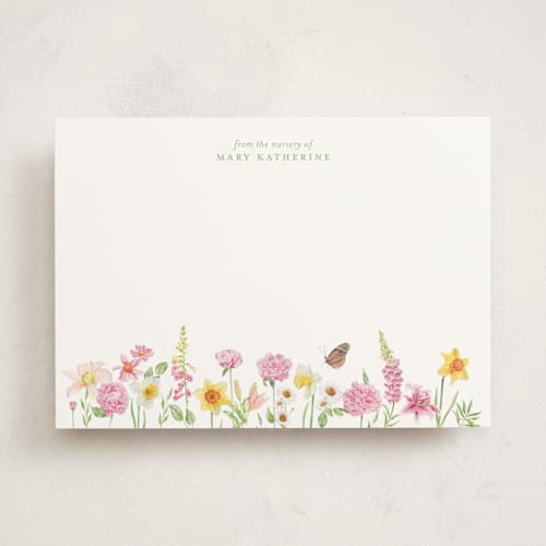 This is a garden personalized stationery thank you cards with standard by Bayberry Kate called spring garden printing on signature in 5x7