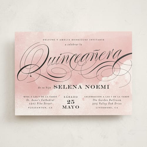 This is a mulberry sweet sixteen birthday party invitations with standard by Jill Means called dancing script printing on signature in standard