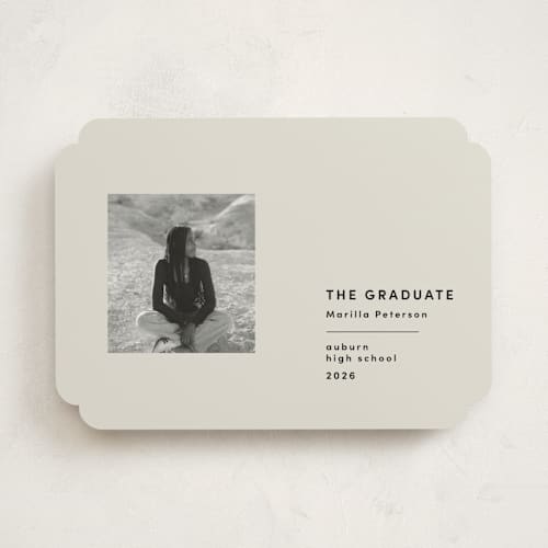 This is a sandstone graduation announcements with standard by Bryanna Mehner called modern achievement printing on recycled smooth signature in standard
