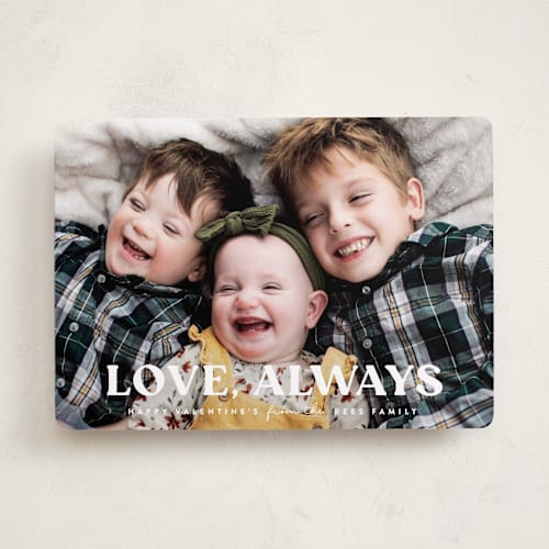 This is a white light valentines day with standard by Sara Hicks Malone called love, always printing on recycled smooth signature in standard