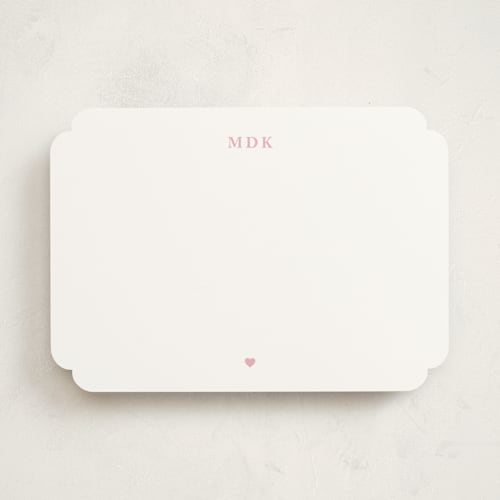 This is a cotton candy personalized stationery thank you cards with standard by mo kelley called a little heart printing on signature in 5x7
