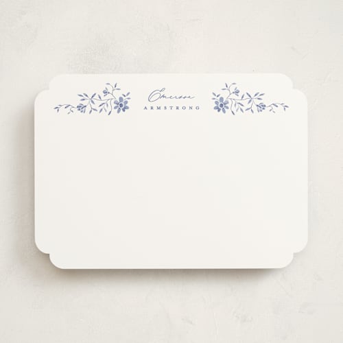 This is a marine personalized stationery thank you cards with standard by Susan Zinader called posies printing on signature in 5x7
