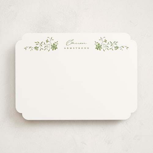 This is a ivy personalized stationery thank you cards with standard by Susan Zinader called posies printing on signature in 5x7