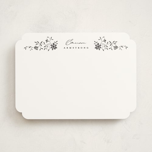 This is a poppy seed personalized stationery thank you cards with standard by Susan Zinader called posies printing on signature in 5x7