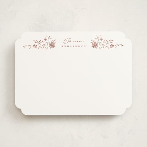 This is a sienna personalized stationery thank you cards with standard by Susan Zinader called posies printing on signature in 5x7