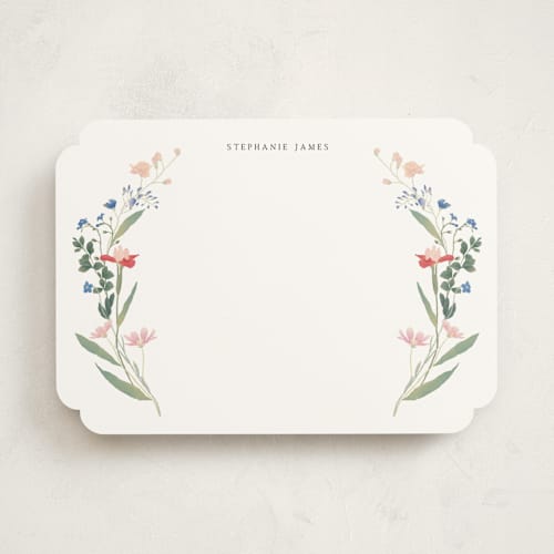 This is a spring personalized stationery thank you cards with standard by Elly called botanical printing on signature in 5x7