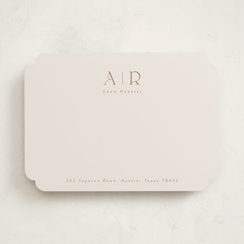 This is a rust personalized stationery thank you cards with standard by Tamara Hilje called minimal flair printing on signature in 5x7
