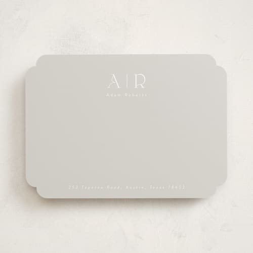 This is a mist personalized stationery thank you cards with standard by Tamara Hilje called minimal flair printing on signature in 5x7