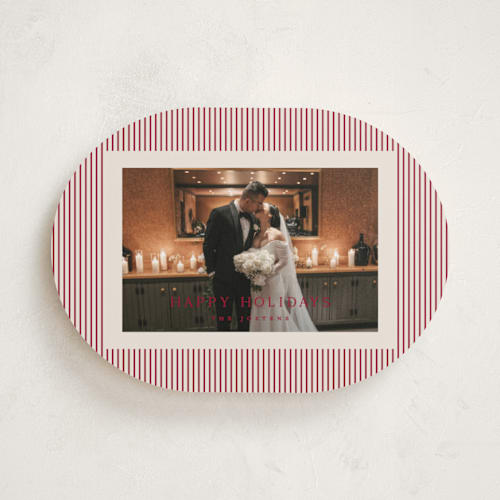 This is a cranberry holiday photo cards with standard by Kristie Kern called the prep printing on recycled smooth signature in standard