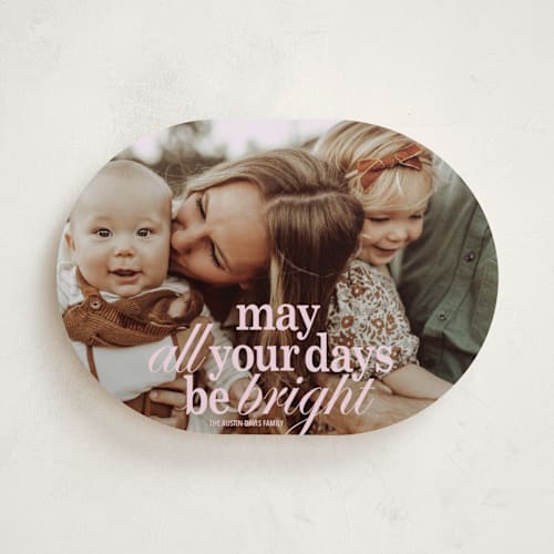 This is a winter rose holiday photo cards with standard by Baumbirdy called all merry days printing on recycled smooth signature in standard