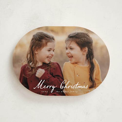 This is a snow holiday photo cards with standard by Ashley Iwafuchi called winter greetings printing on recycled smooth signature in standard