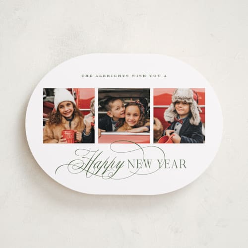 This is a wreath holiday photo cards with standard by Brandy Folse called lovely flourish printing on recycled smooth signature in standard