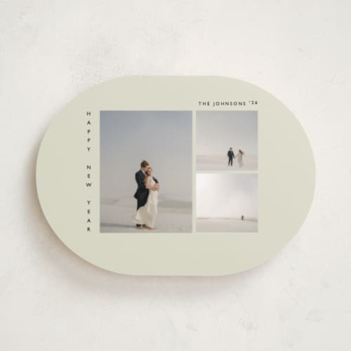 This is a vanilla holiday photo cards with standard by Bryanna Mehner called very merry printing on recycled smooth signature in standard