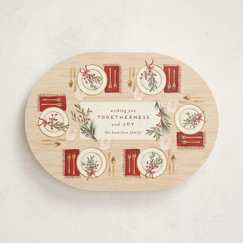 This is a holly berry non photo holiday cards with standard by Jamie Alexander called around the table printing on signature in standard