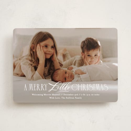 This is a snowflake babys first christmas with standard by Julie Murray called new little one printing on recycled smooth signature in standard