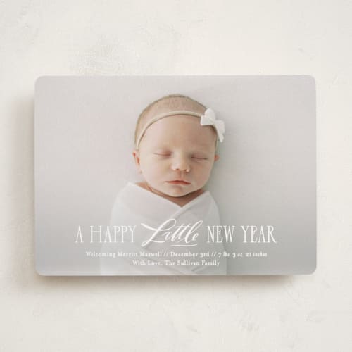 This is a snowflake babys first christmas with standard by Julie Murray called new little one printing on recycled smooth signature in standard