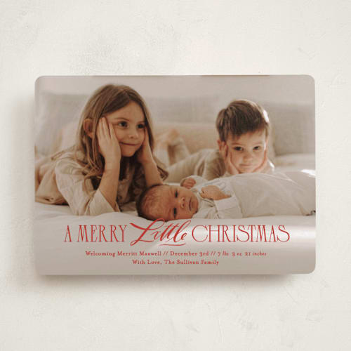 This is a sleigh babys first christmas with standard by Julie Murray called new little one printing on recycled smooth signature in standard