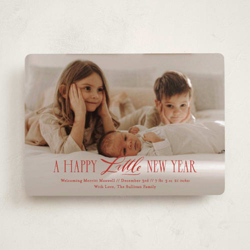 This is a sleigh babys first christmas with standard by Julie Murray called new little one printing on recycled smooth signature in standard